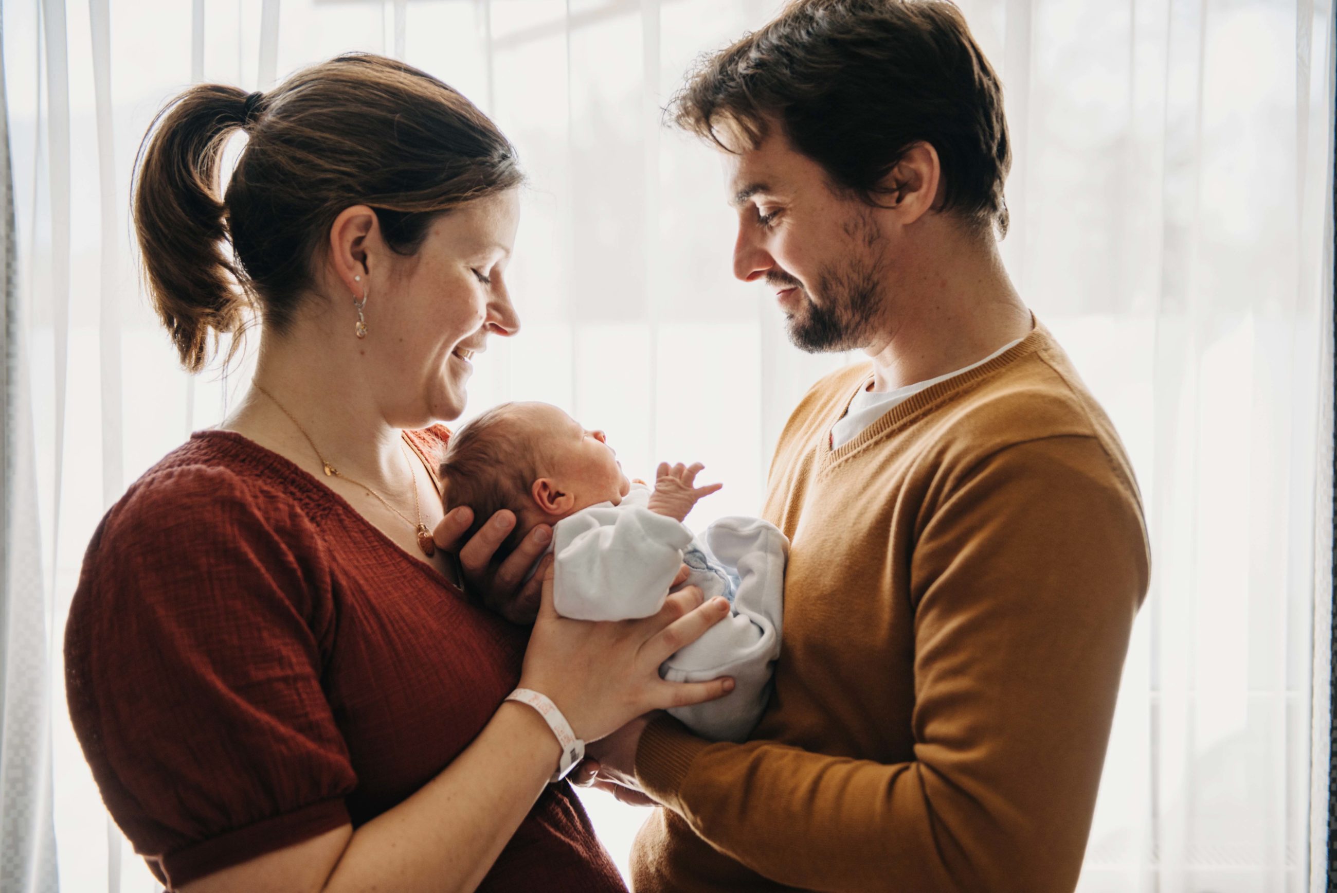 Marlene and her baby Noémie at the Clinique Générale-Beaulieu maternity ward